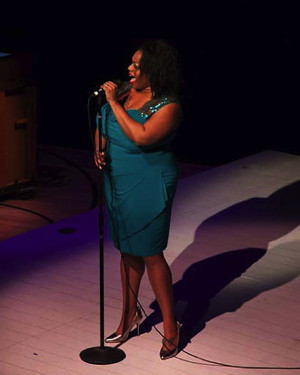 Constance Jewell Lopez performing a song from "Dreamgirls," DOMA Theatre Co. at The MET Theatre.