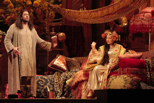 Placido Domingo and Nino Machaidze in Thais. (Photo: Robert Millard)