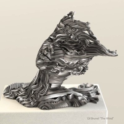 Flow Series: 'The Wind’, Gil Bruvel 17" x 21" x D 14”, stainless steel