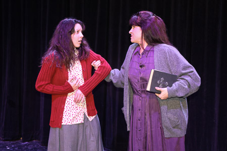 Photo caption: Elise Pardue (Carrie) and Rebecca Trinidad (Margaret)
