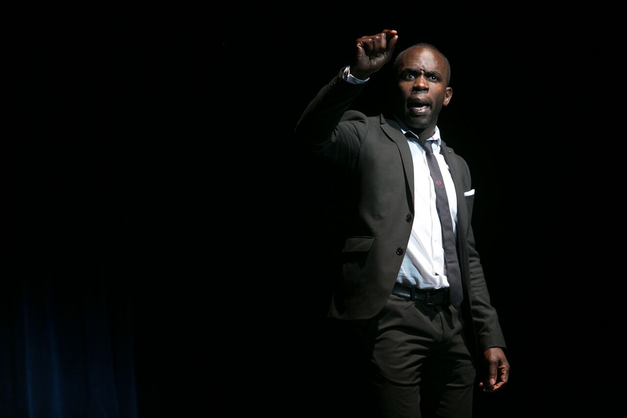 Jimmy Akingbola as Titus Andronicus. Images by Rex Gelert.