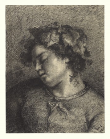 "Head of sleeping Bacchante."