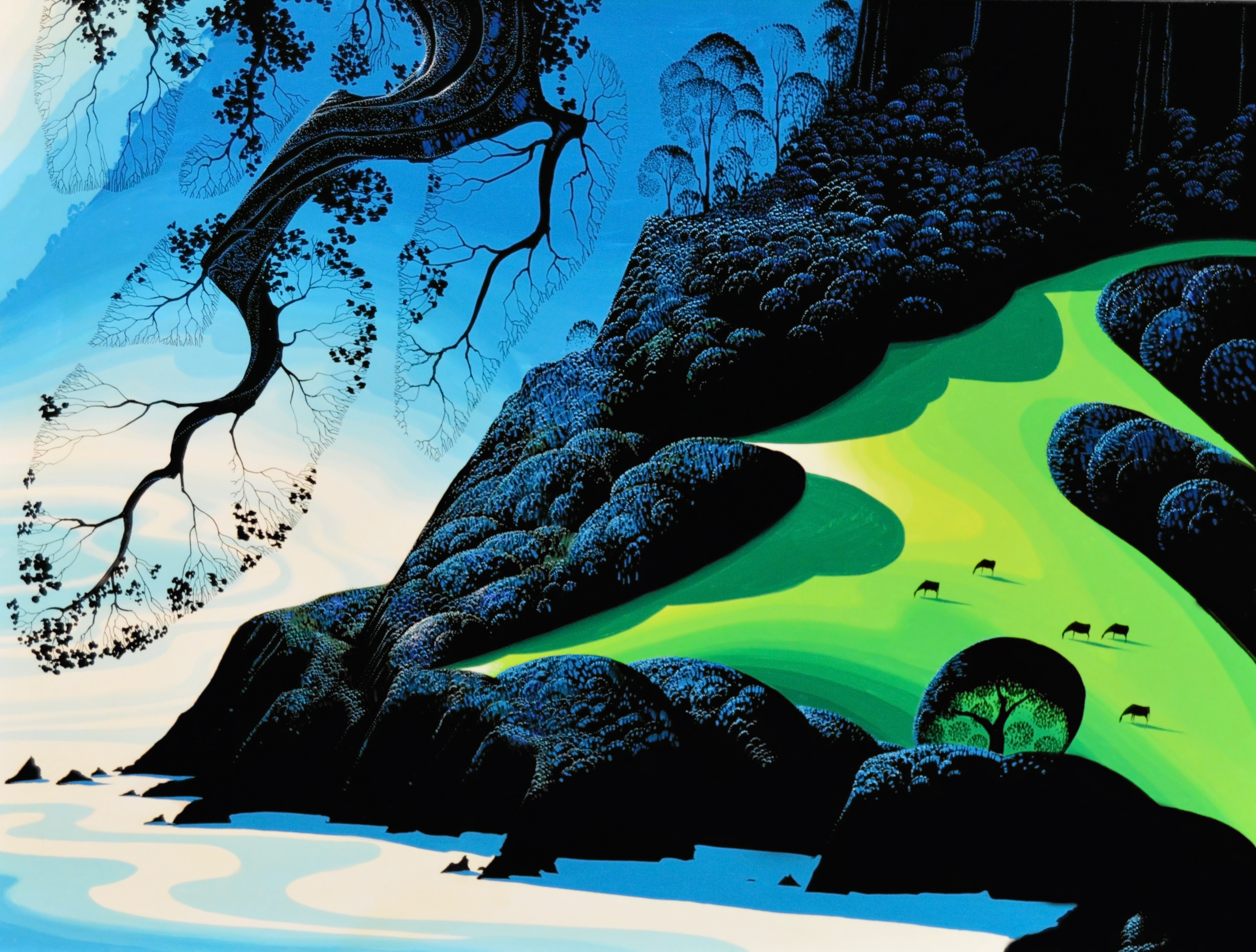 Eyvind Earle - Coastal Paradise. Photograph: Courtesy Earle Family Trust. 