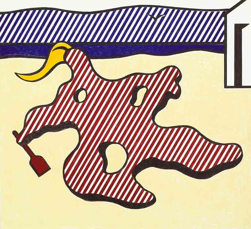 Roy Lichtenstein, Nude on Beach, from the Surrealist Series, 1978. Collection of the Jordan Schnitzer Family Foundation. © Estate of Roy Lichtenstein / Gemini G.E.L.